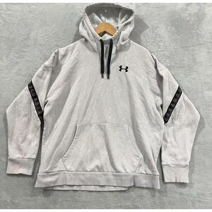 Under Armour Hoodie‎ Mens L Loose Sweater Fleece White Pink Y2K